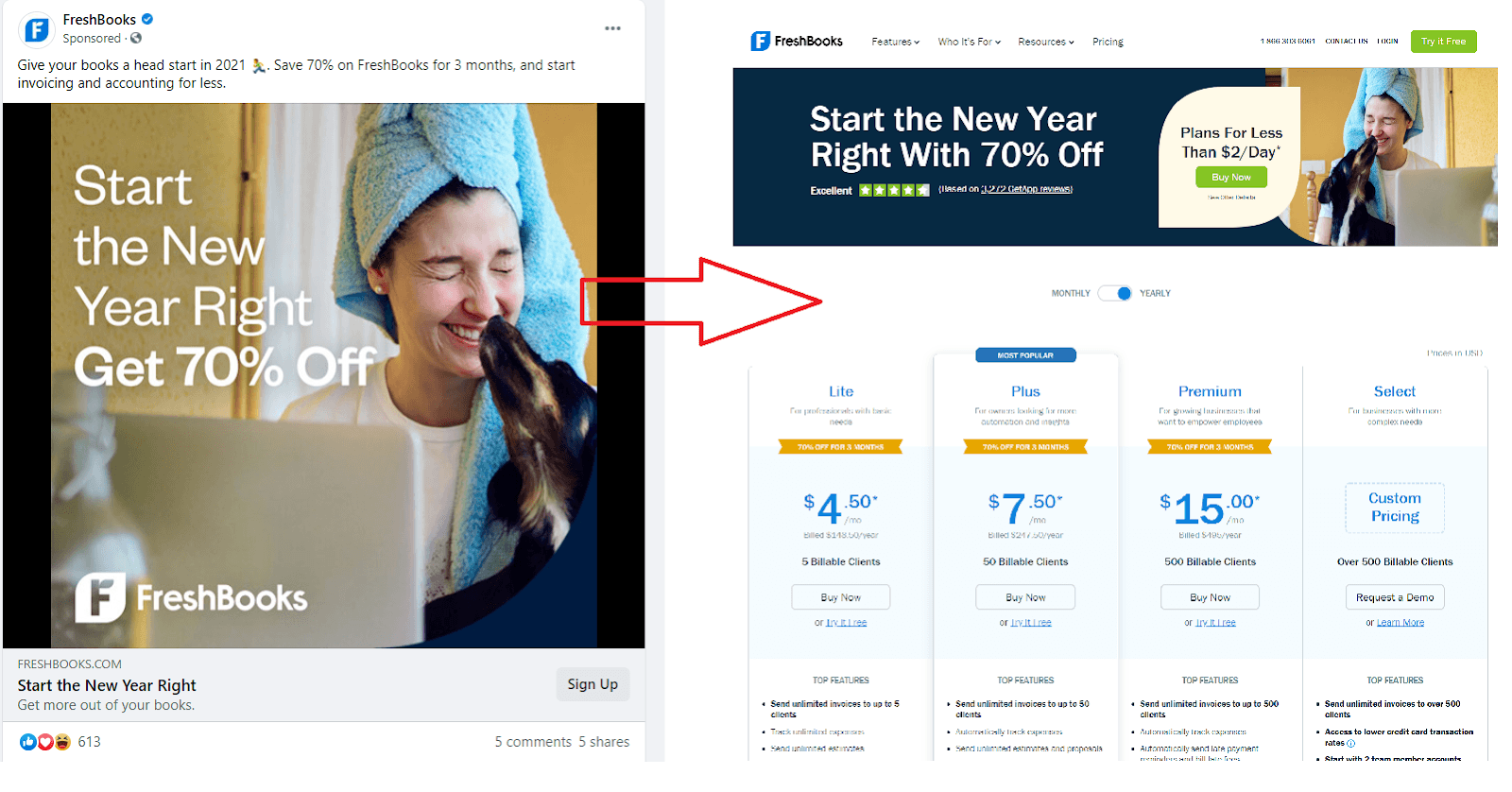 PPC ad sample on Freshbooks